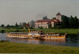 Weserschifffahrt Raddampfer Kaiser Wilhelm vor der Domäne Hagenohsen